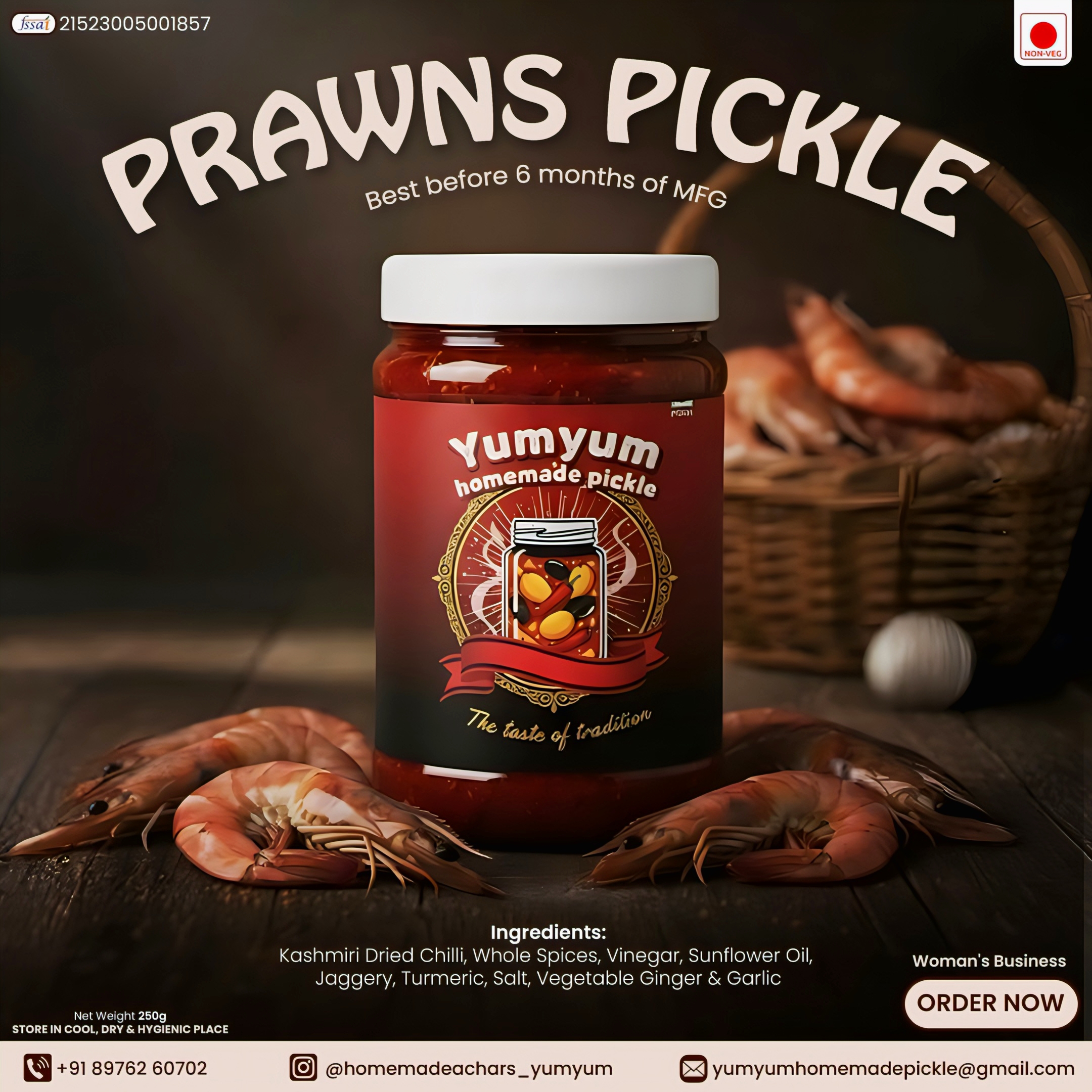 YumYum Homemade Prawns Balchao Pickle