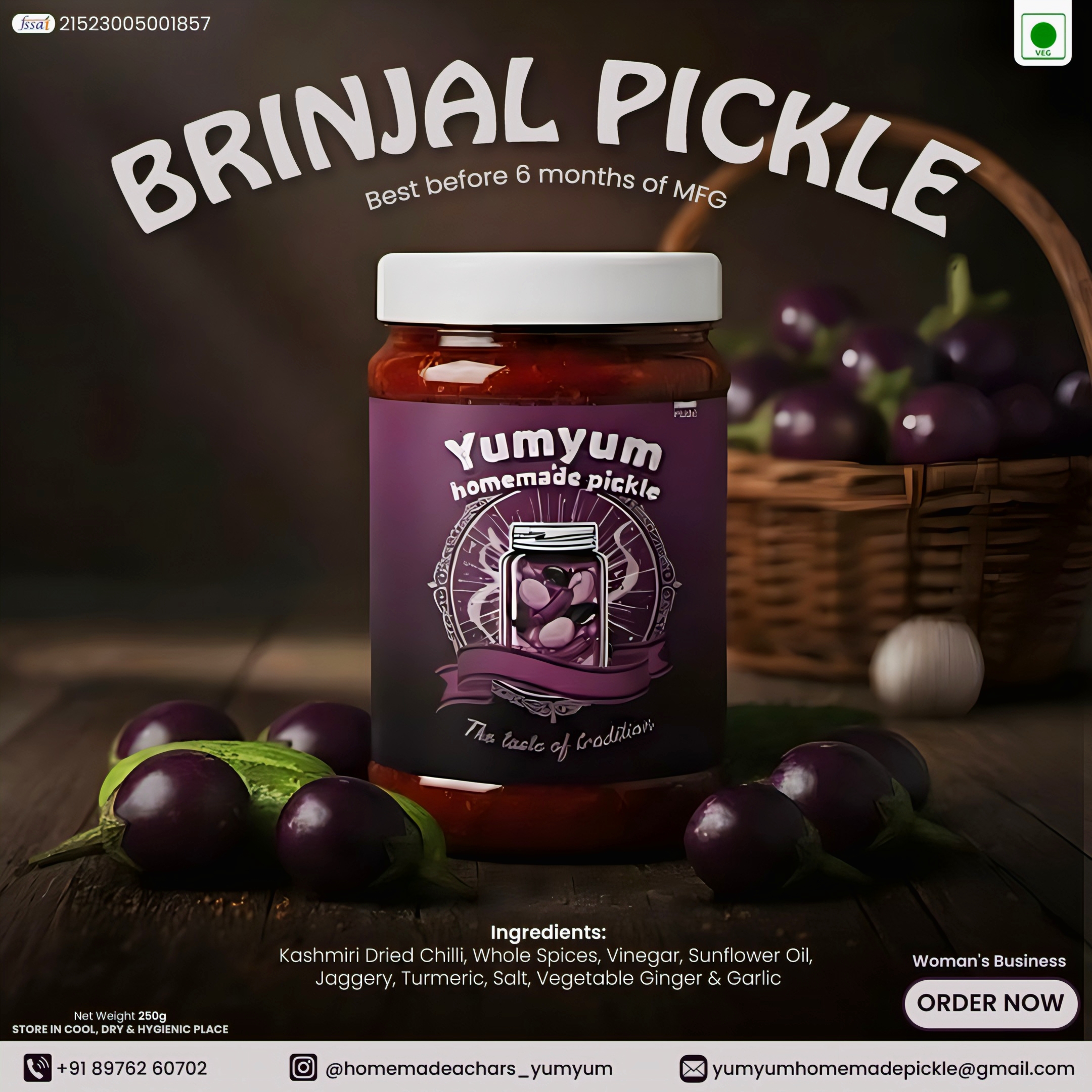 YumYum Homemade Brinjal Pickle